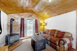 TV, fireplace, DVD player, books