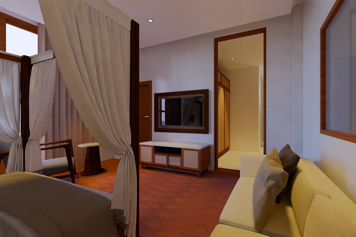 In-room safe, desk, laptop workspace, iron/ironing board
