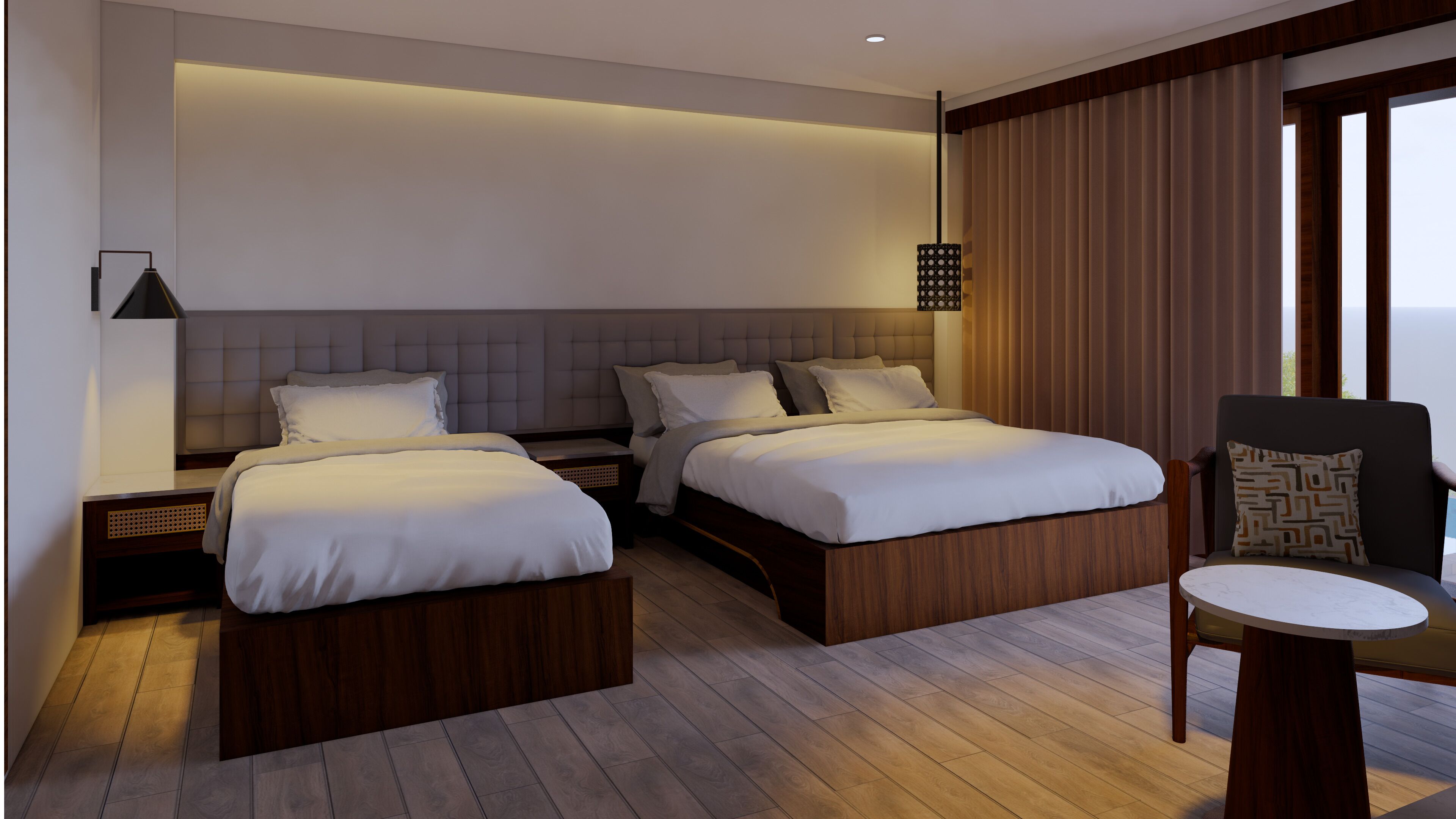 In-room safe, desk, laptop workspace, iron/ironing board