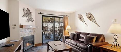 TV, fireplace, DVD player