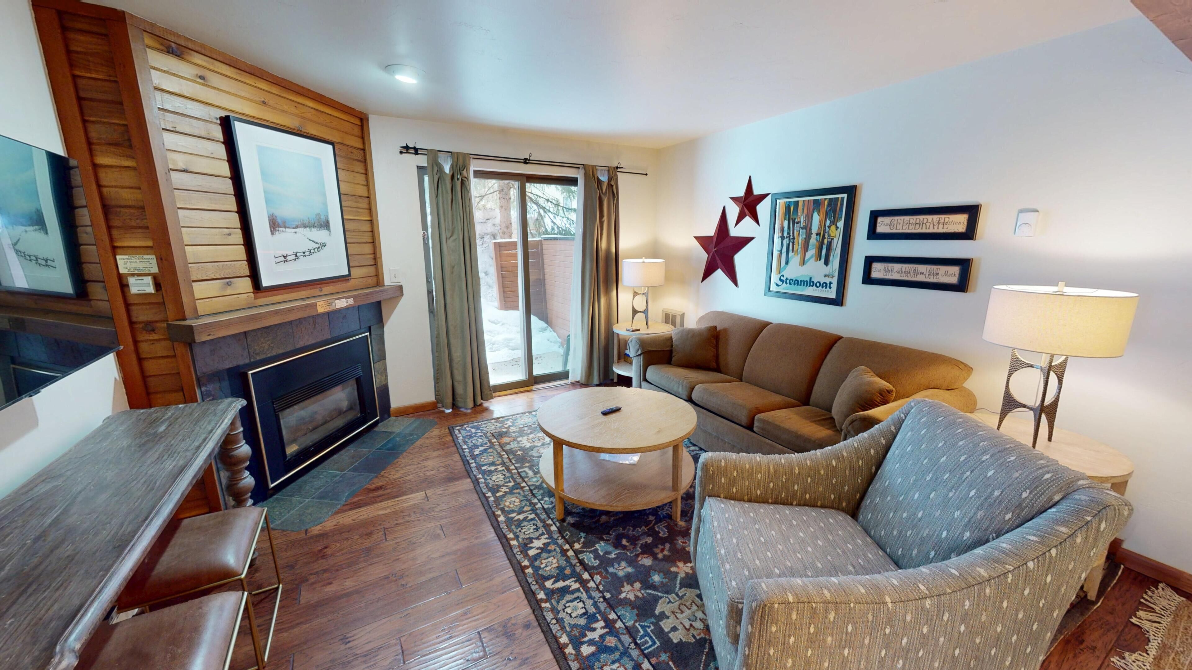 TV, fireplace, DVD player