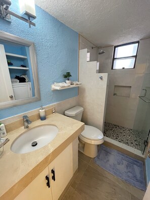 Hair dryer, towels, soap, toilet paper - 2-Bedroom Condo in Beautiful San José del Cabo. Near Beach and Attractions. (San José del Cabo)