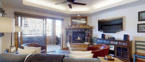 TV, fireplace, DVD player