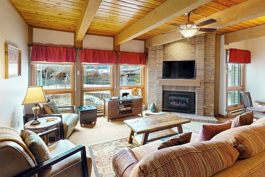 TV, fireplace, DVD player