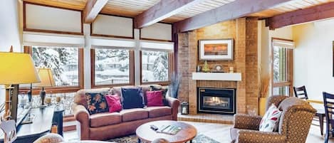 TV, fireplace, DVD player