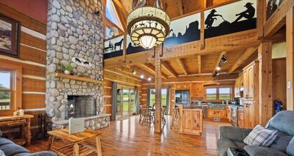Rising Sun Ranch - Log Cabin on 25 Acres, Hot Tub, Ponds & Sunset Views