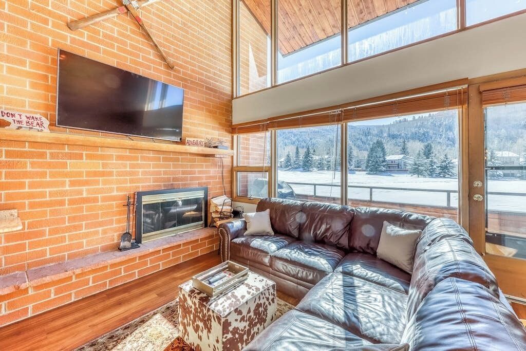 Fernseher, Kamin, Bücher
