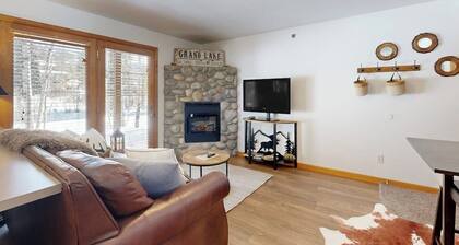 Creekside condo w/ patio, fireplace & open layout perfect for a group getaway