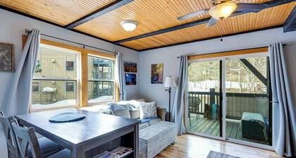 Mountain-view condo in central location with wood stove