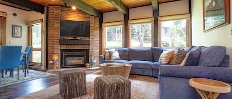 TV, fireplace, DVD player