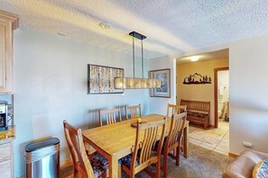 Dining - Quaint, ski-in/ski-out retreat w/ shared hot tub, sauna, and fenced-in backyard (Steamboat Springs)