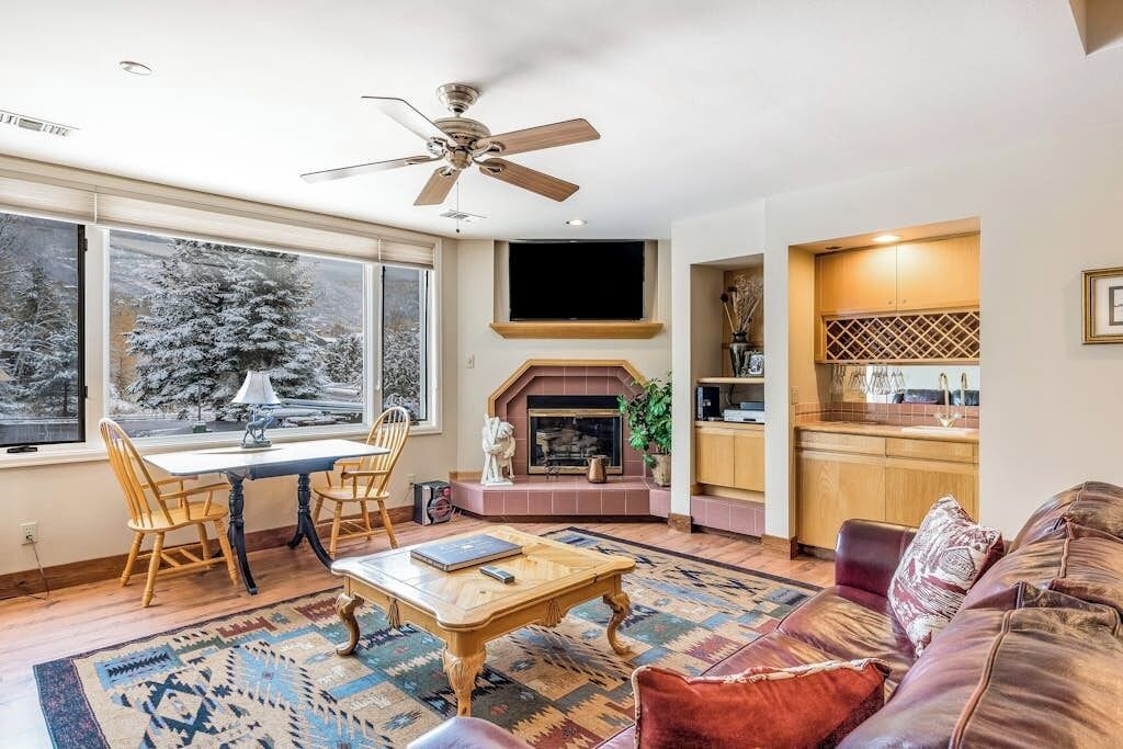 TV, fireplace, DVD player