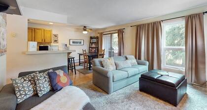 Riverfront condo with mountain views - close to conveniences & the slopes