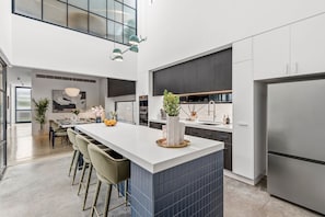 Fridge, microwave, oven, stovetop - Architectural Masterclass in UberHip Northcote. (Northcote)