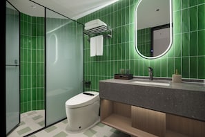 Comfort Double Room, City View | Bathroom | Shower, free toiletries, hair dryer, slippers - K.K Fashion Hotel (Chongqing)