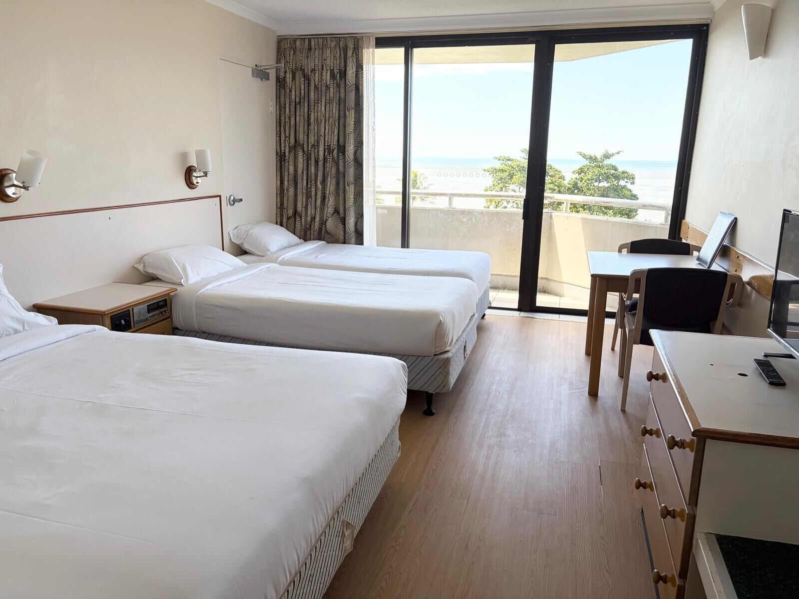 Family Quadruple Room, Ocean View | Desk, iron/ironing board, free WiFi, bed sheets