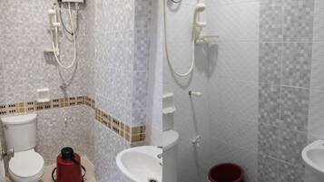 Double or Twin Room, Pool View | Bathroom | Shower, rainfall showerhead, free toiletries, towels
