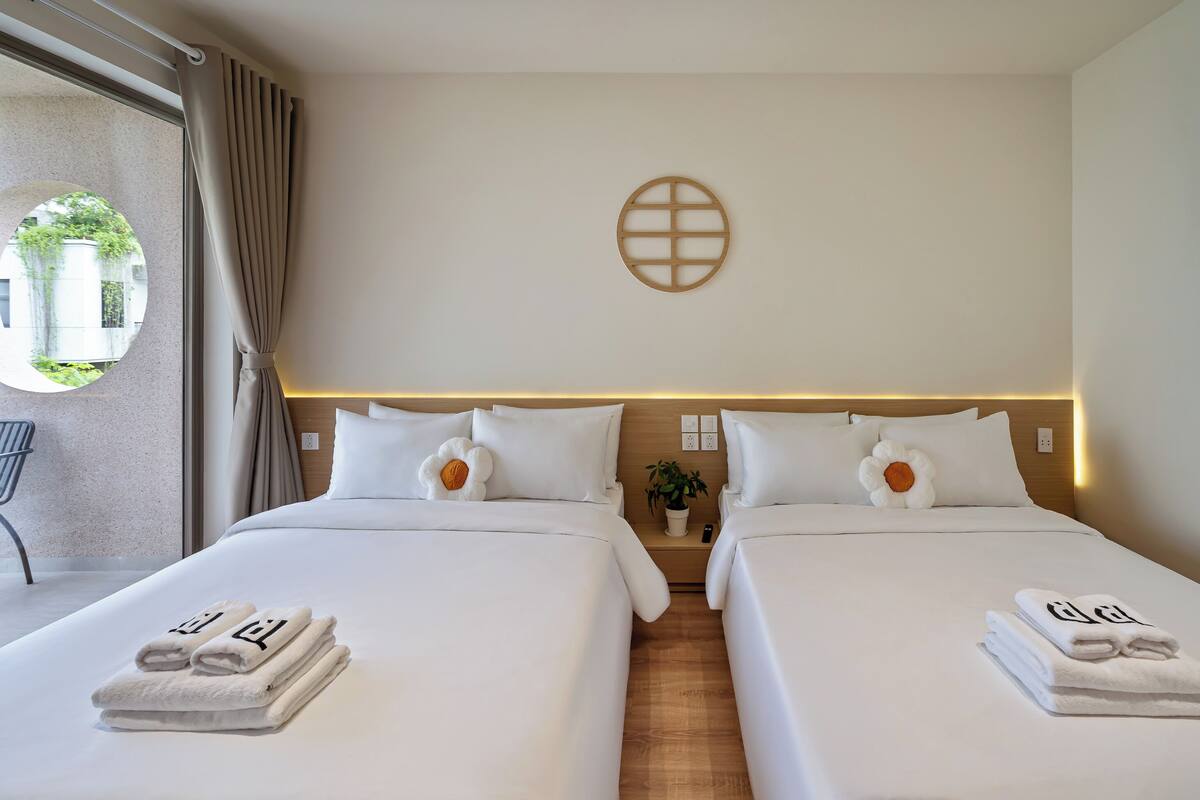 Deluxe Two-Double Beds Room | Premium bedding, free WiFi, bed sheets