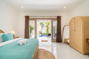 Vila superior, 4 quartos, piscina particular | Roupas de cama de algodão egípcio, roupas de cama premium
