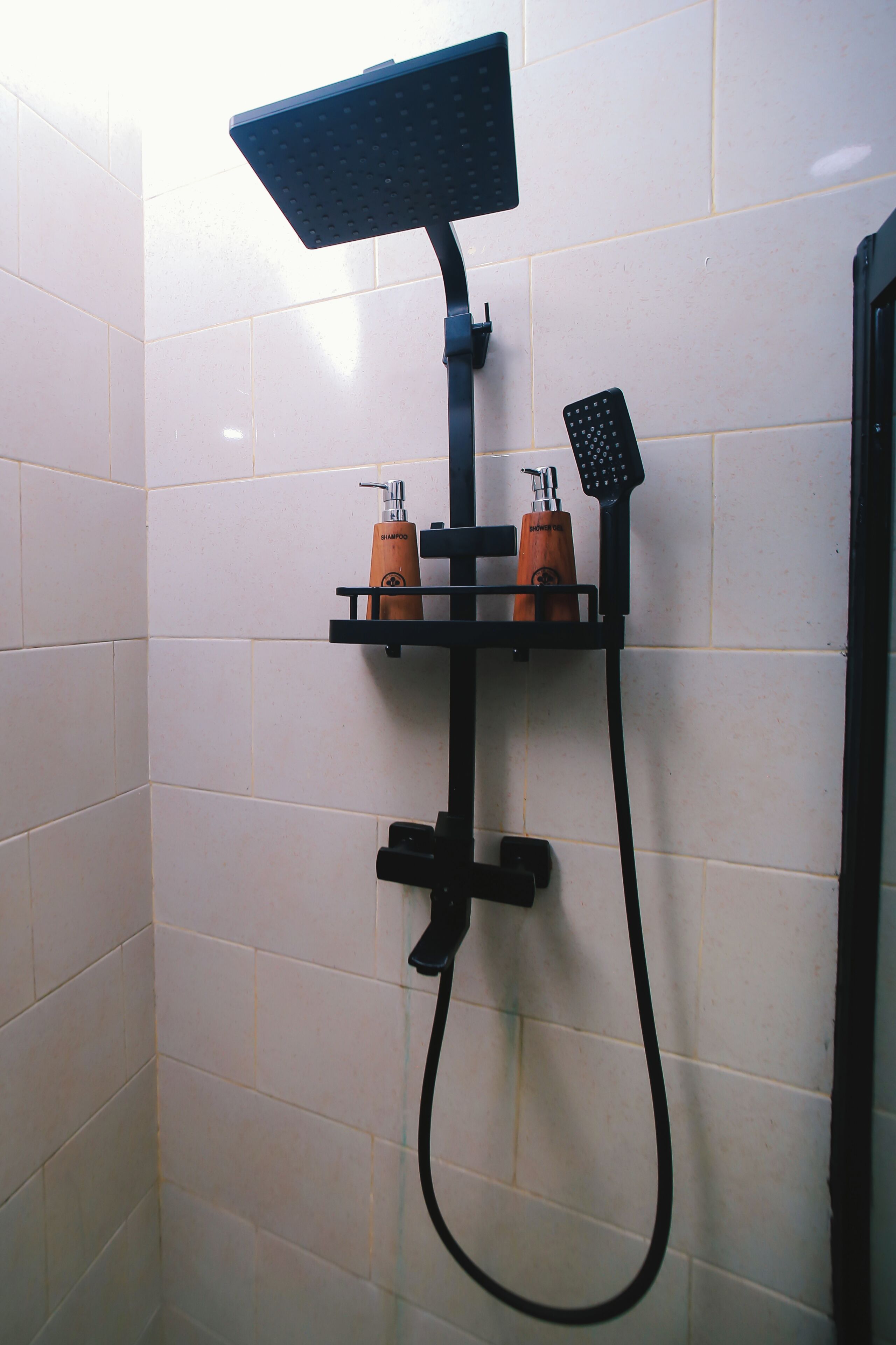 Combined shower/tub, free toiletries, hair dryer, towels