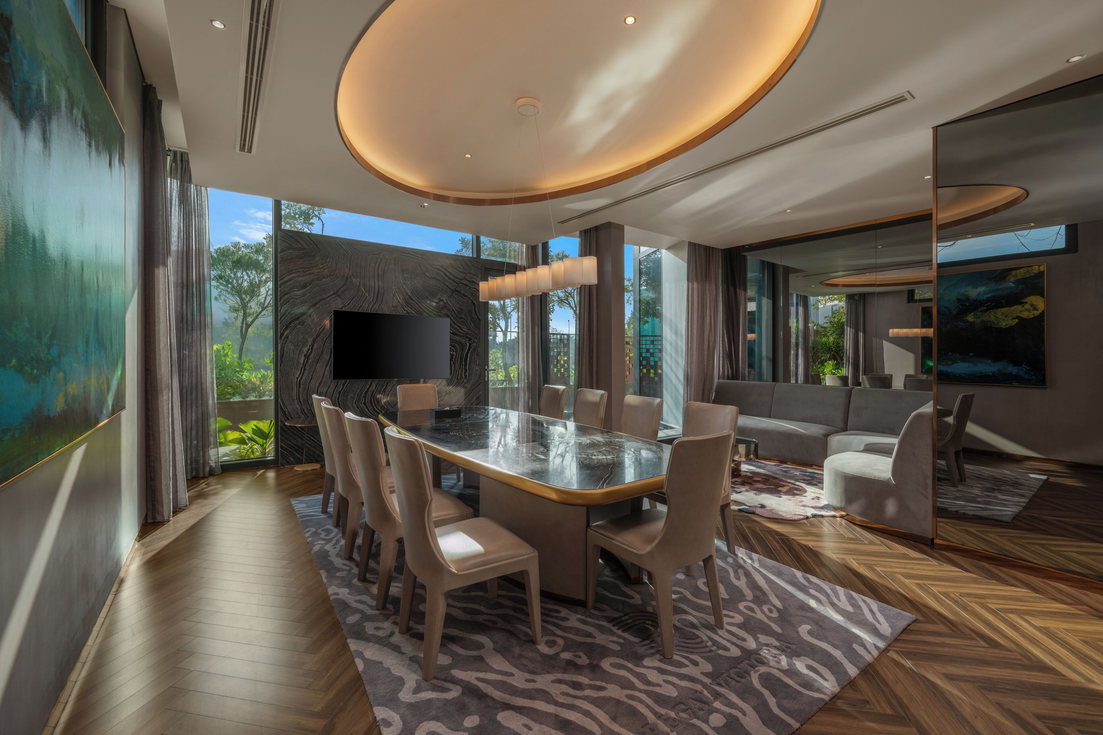 Vila Mewah, pemandangan kebun | Tempat makan