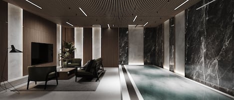2 piscines couvertes, piscine extérieure (ouverte en saison)