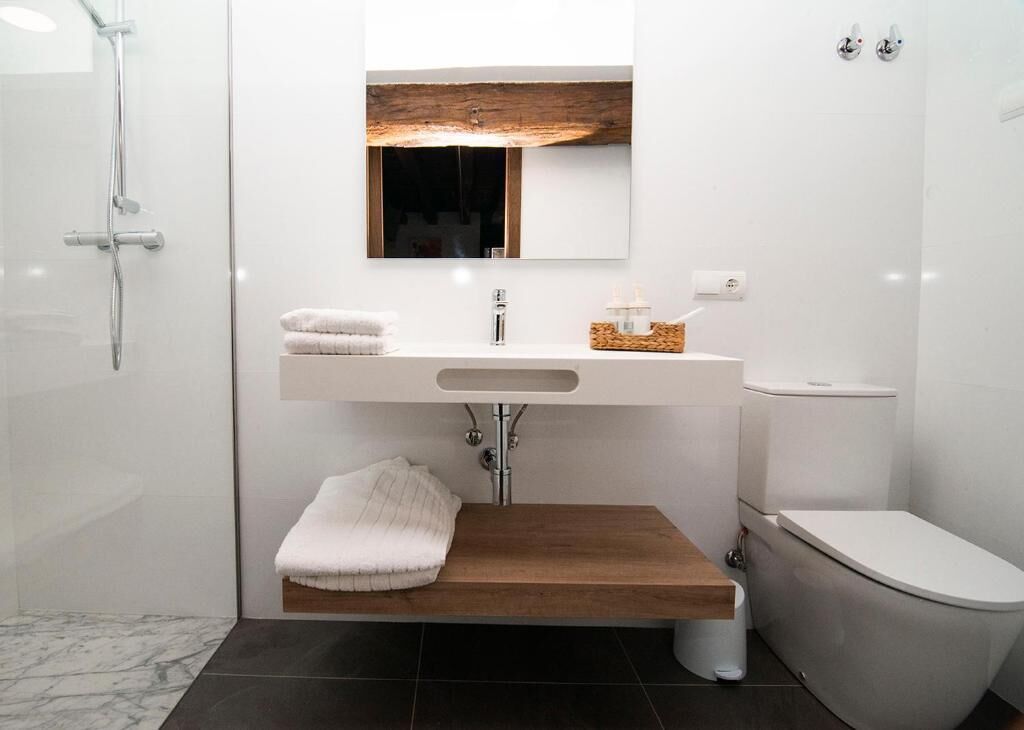 Chambre Double | Salle de bain | Douche, articles de toilette gratuits, sèche-cheveux