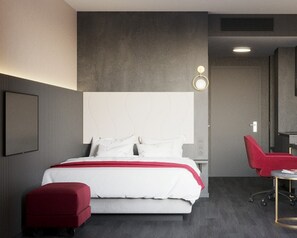 Minibar, in-room safe, desk, laptop workspace - PLAZA Residence Mannheim (Mannheim)