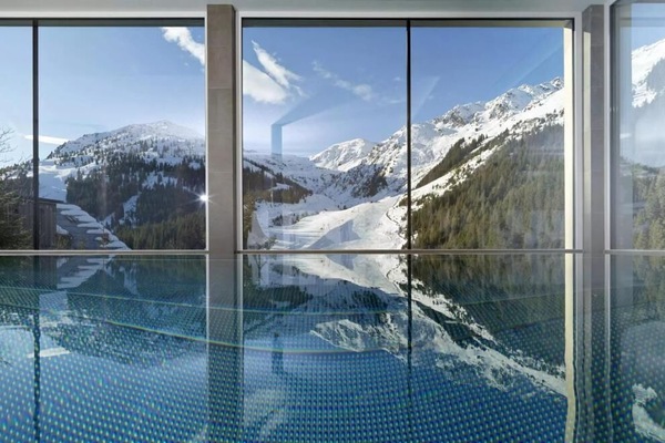 Indoor pool, open 11:00 AM to 7:00 PM, pool umbrellas, sun loungers