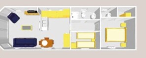 Floor plan - Static Caravan 2 Bed Sleeps 6 Overlooking Water (Northampton)