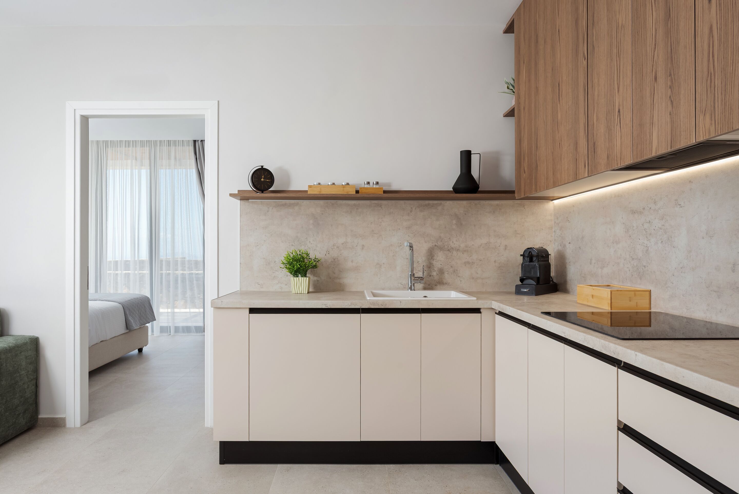 Villa Sunrise with Sea View | Private kitchen | Full-sized fridge, microwave, oven, stovetop