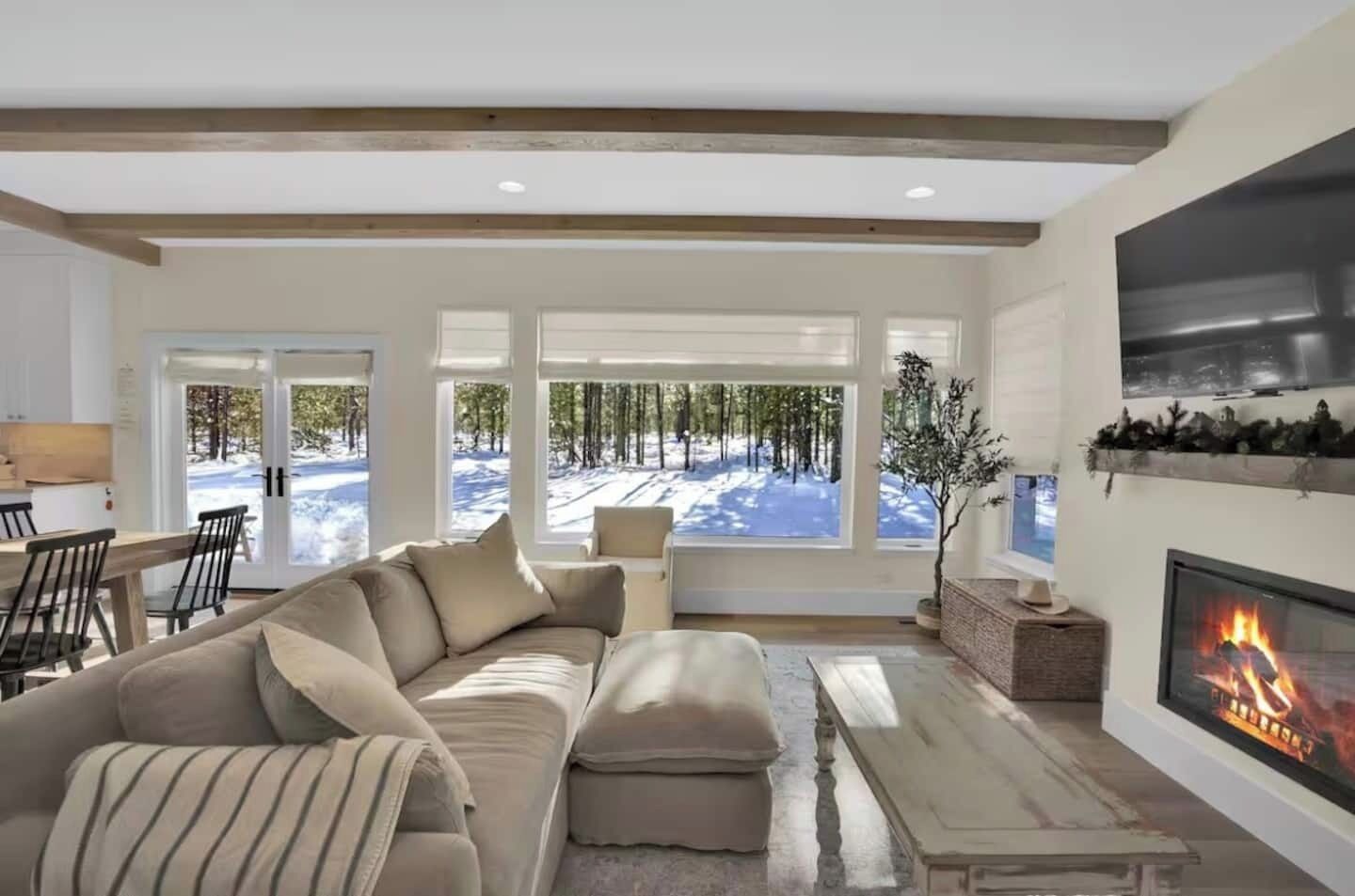Smart TV, fireplace