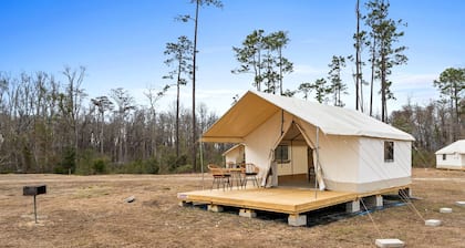 Rustic Luxury Glamping Experience with Lakes, Wildlife & Adventure in Wewahitchka, Florida