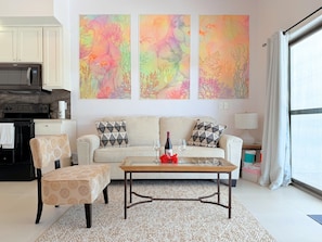 TV - 1BR Seashell Suite | Groundfloor@Blue Water Beach (San Pedro)