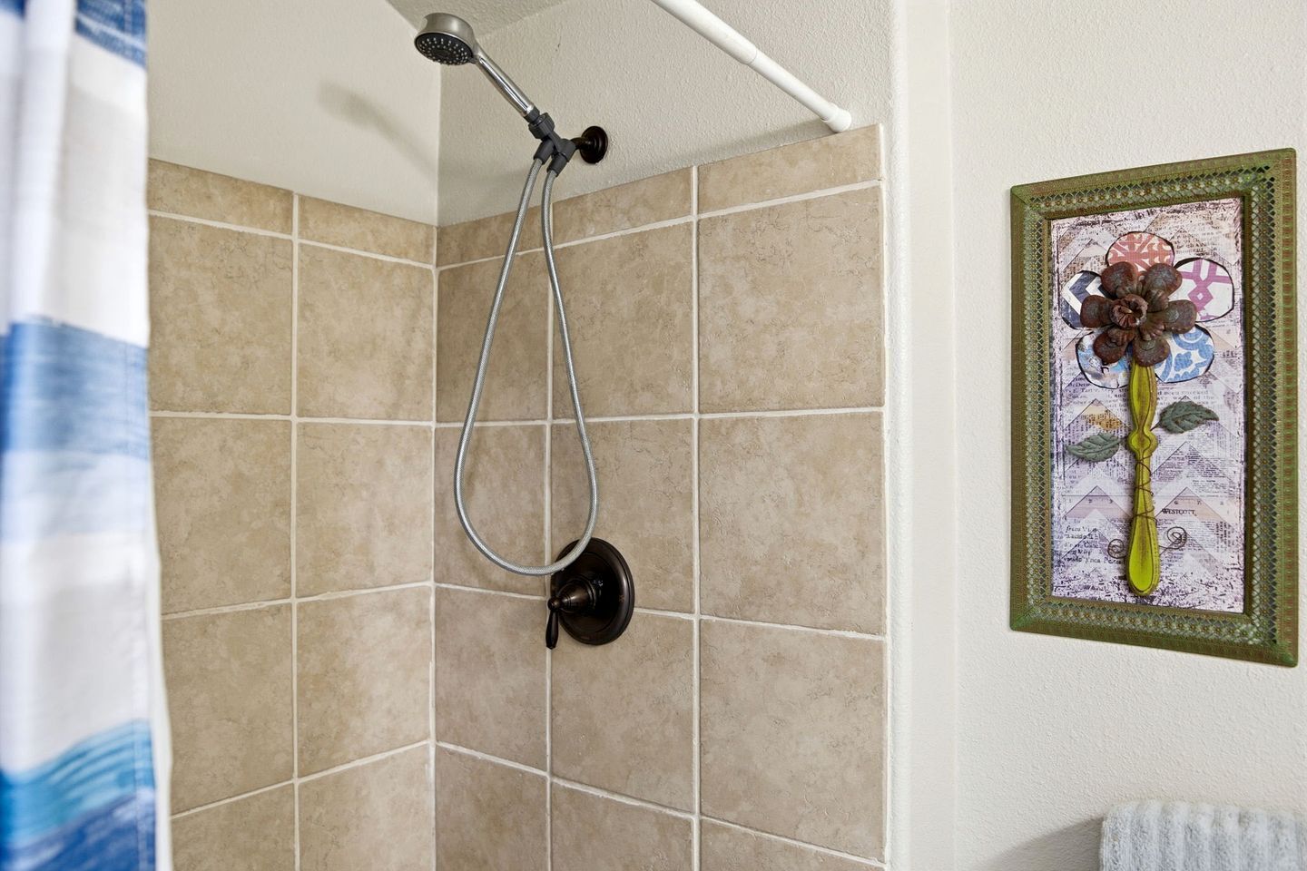 Hair dryer, towels