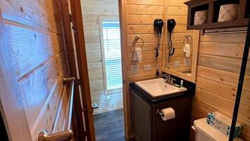 Hair dryer, towels