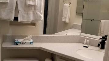 Hair dryer, towels