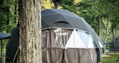 Whimsical Dome Escape Amid the Majestic Mountains and Enchanting Rivers of New York