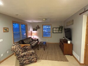 Living area - Amazing hilltop views of gorgeous Sage Lake with beach and boat launch access. (Hale)