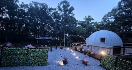 Secluded Woodland Geodome with Panoramic Views & Private Trails in Milledgeville, Georgia