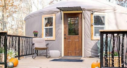 Pet Friendly Yurt with a Shared Sauna House in Northern Wisconsin, Ideal for a Weekend Escape in the Wilderness