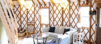Pet Friendly Yurt with a Shared Sauna House in Northern Wisconsin, Ideal for a Weekend Escape in the Wilderness