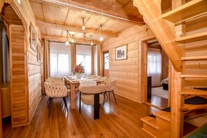 Chalet with Private Hot Tub | Dining