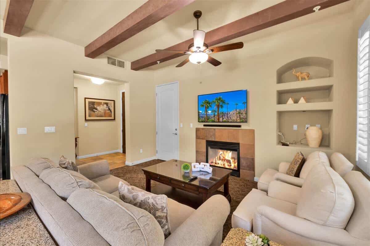 TV, fireplace, offices
