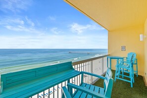 Condo, 1 Bedroom, Ocean View, Beachfront | Balcony - Calypso Beach Resort Tower 1 (Panama City Beach)