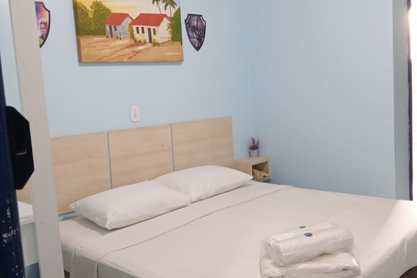 Desk, laptop workspace, WiFi (free), bed sheets
