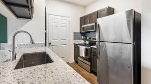 Fridge, dining tables - Landing | Beautiful 1BD, Gym (McKinney)