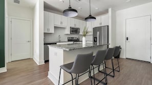 Fridge, dining tables - Landing | Chic 2BD, Gym, Clubhouse (Laurel)