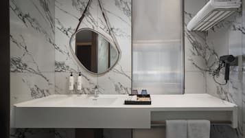 Classic Double Room, City View | Bathroom | Shower, hair dryer, slippers, towels
