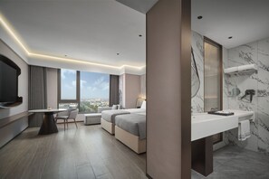 Standard Twin Room | Desk, blackout curtains, iron/ironing board, free WiFi - Wanda Moments Changzhou Intl. Airport (Changzhou)